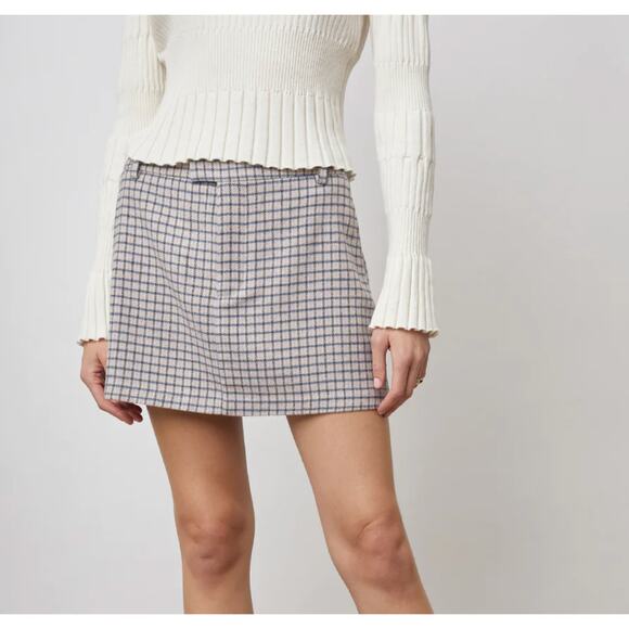 Rails Prim Wool Blend Plaid Mini Skirt Size 6 NEW- Preppy, Fall - Picture 1 of 13